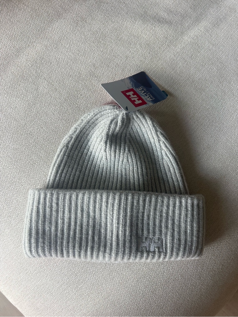 Helly Hansen Light Gray Ribbed Cuffed Beanie